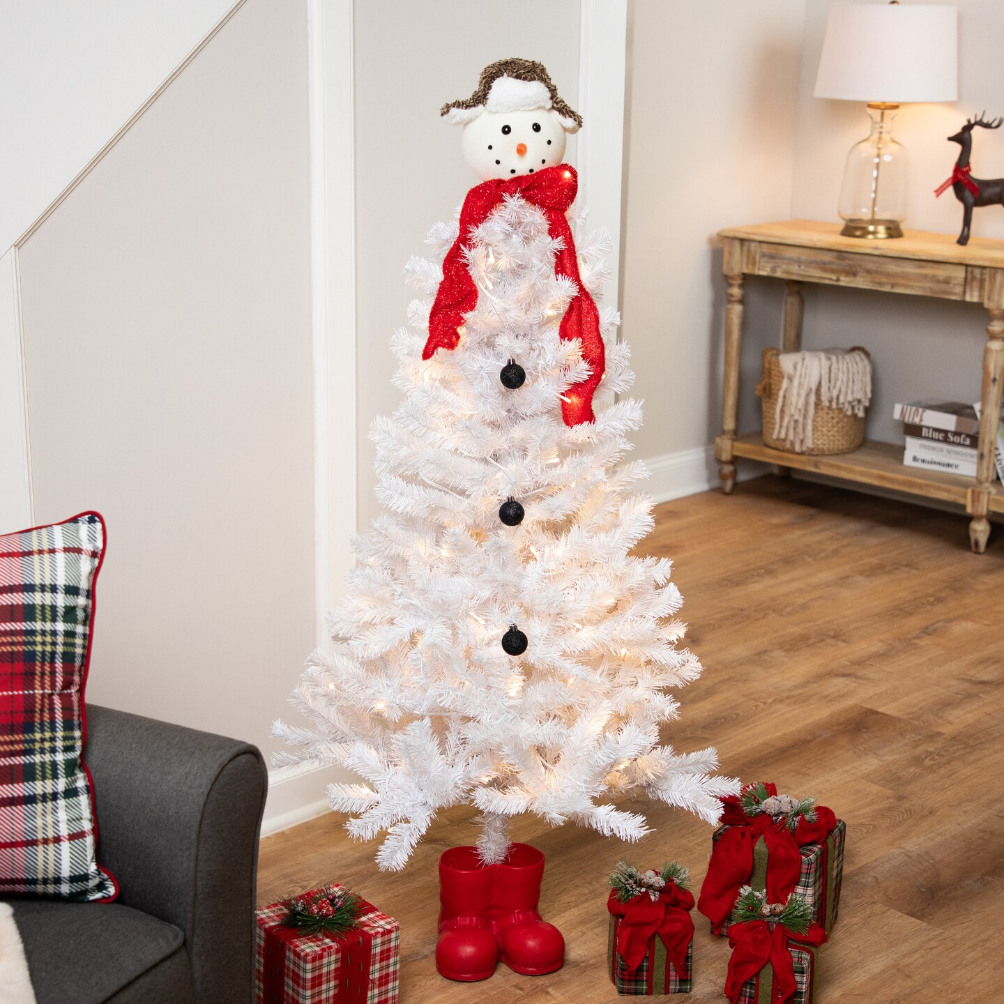 Northlight Pre-lit Snowman Medium Artificial Christmas Tree - 4&#x2019; - Clear Lights