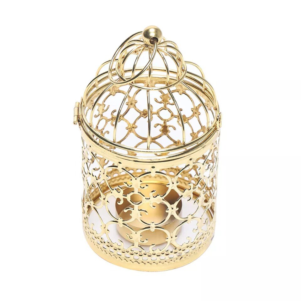 Vintage Metal Tealight Hanging Birdcage Lantern Candle Holder Home Decoration