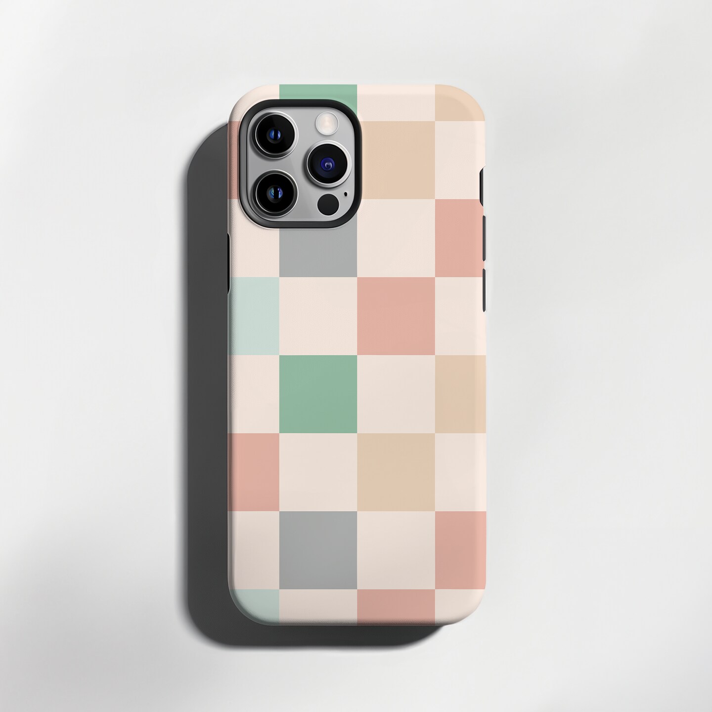 Pastel Checkered Pattern iPhone, Samsung Galaxy, Google Pixel, Tough, MagSafe Cell Phone Case