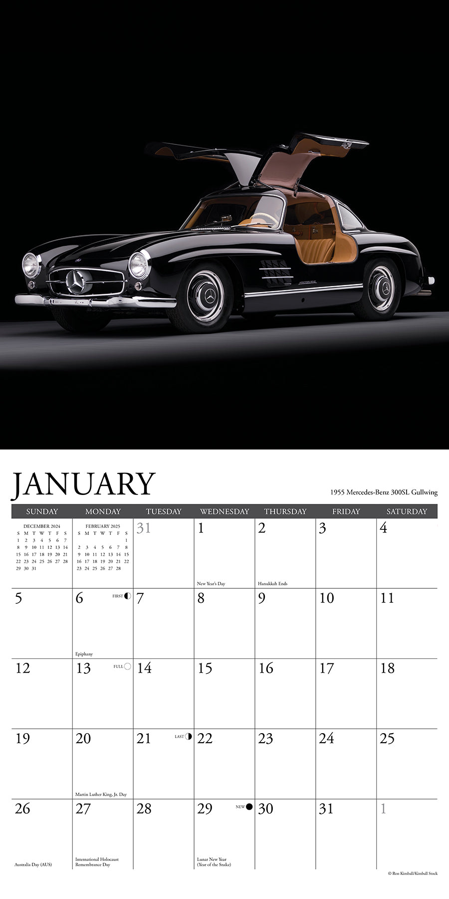 Classic Cars 2025 Wall Calendar