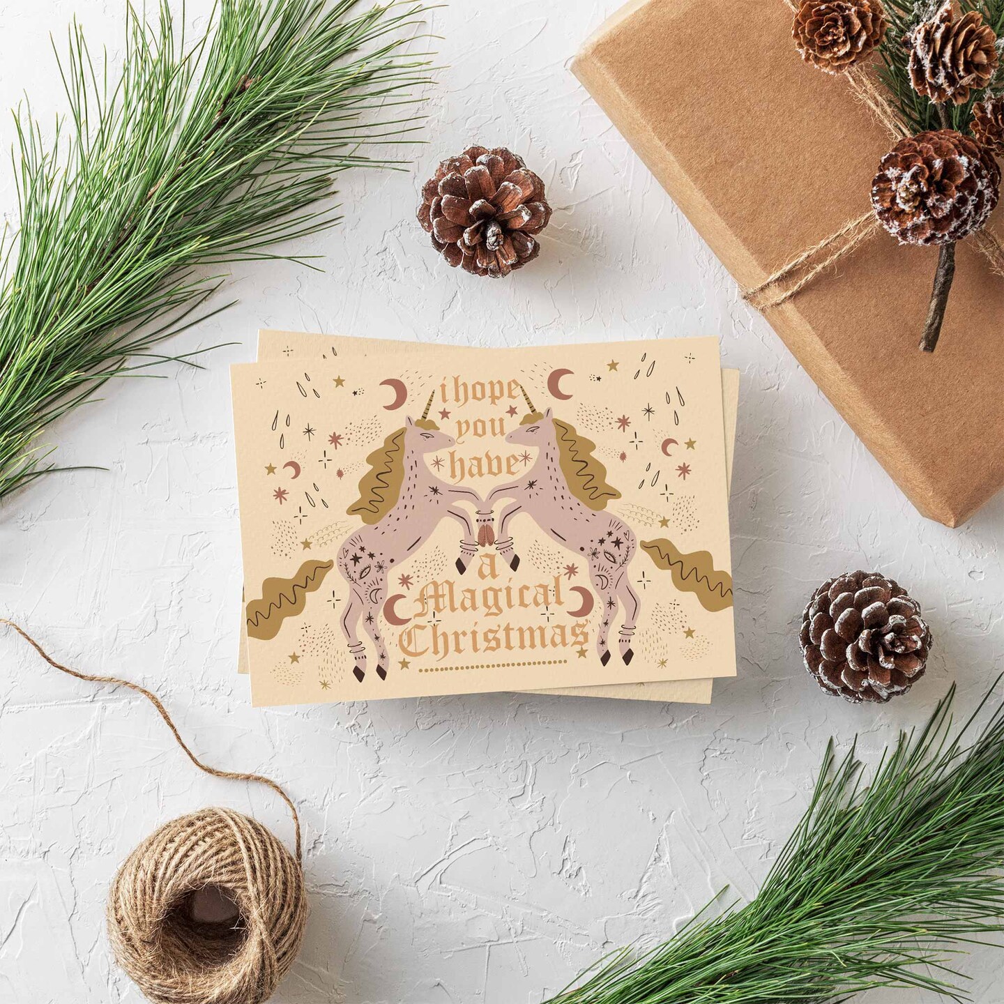 Magical Christmas Greeting Cards Boxed Set – 24 Enchanting Holiday Notecards with Whimsical Designs, Perfect for Sending Unique and Mystical Festive Wishes