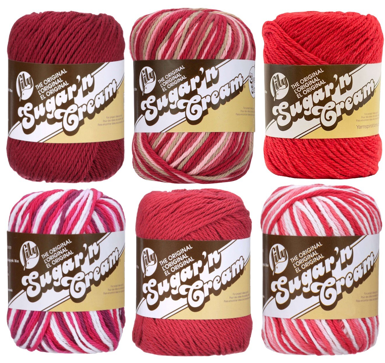 Lily Sugar 'n Cream Yarn - 100% Cotton - Assortment (Red Barn)