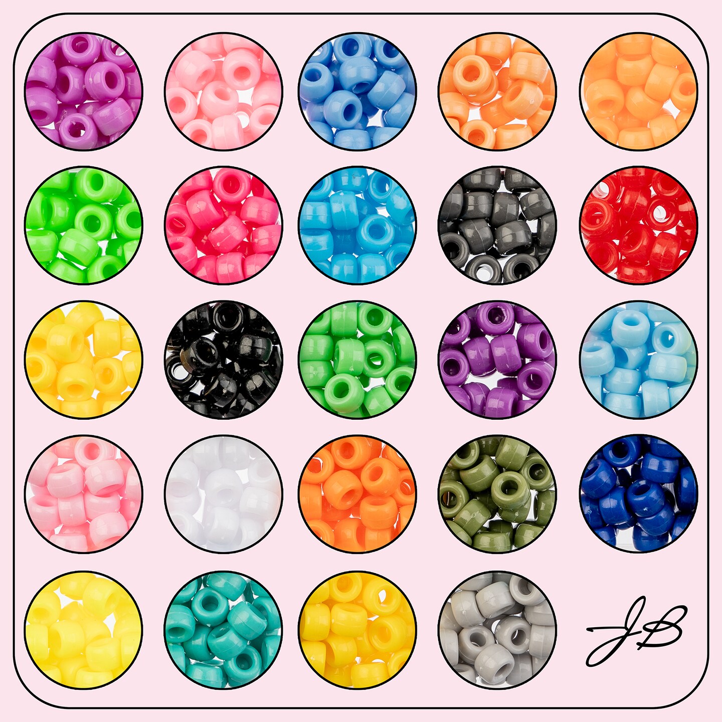 John Bead 600-Piece Assorted Plastic Alphabet Pony Beads Jewelry Making Beads Box