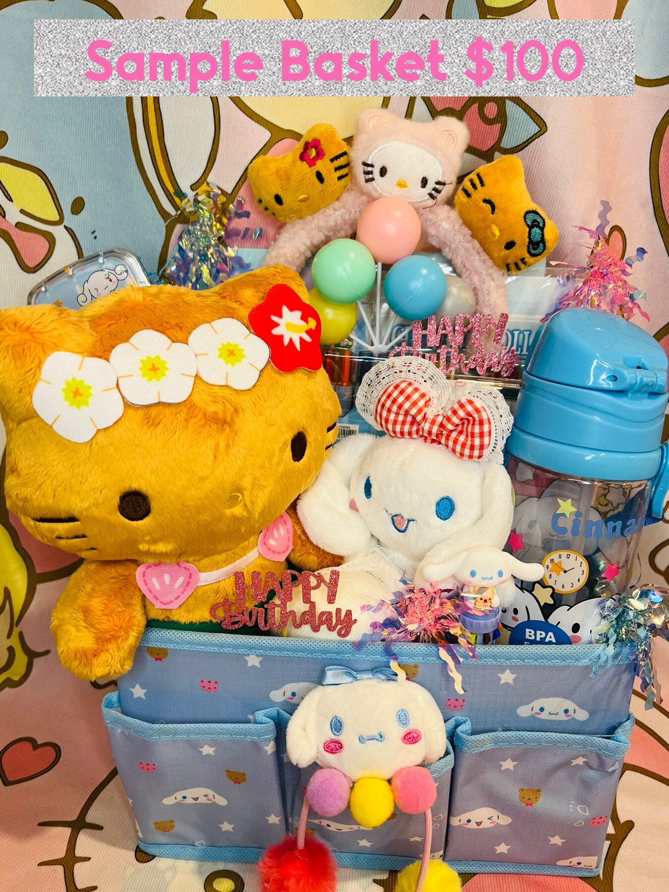 Personalized Custom Gift Basket Hello Kitty Cinnamoroll Kuromi Melody Pochacco Birthday Christmas Valentine Graduation Any Occasion product 5
