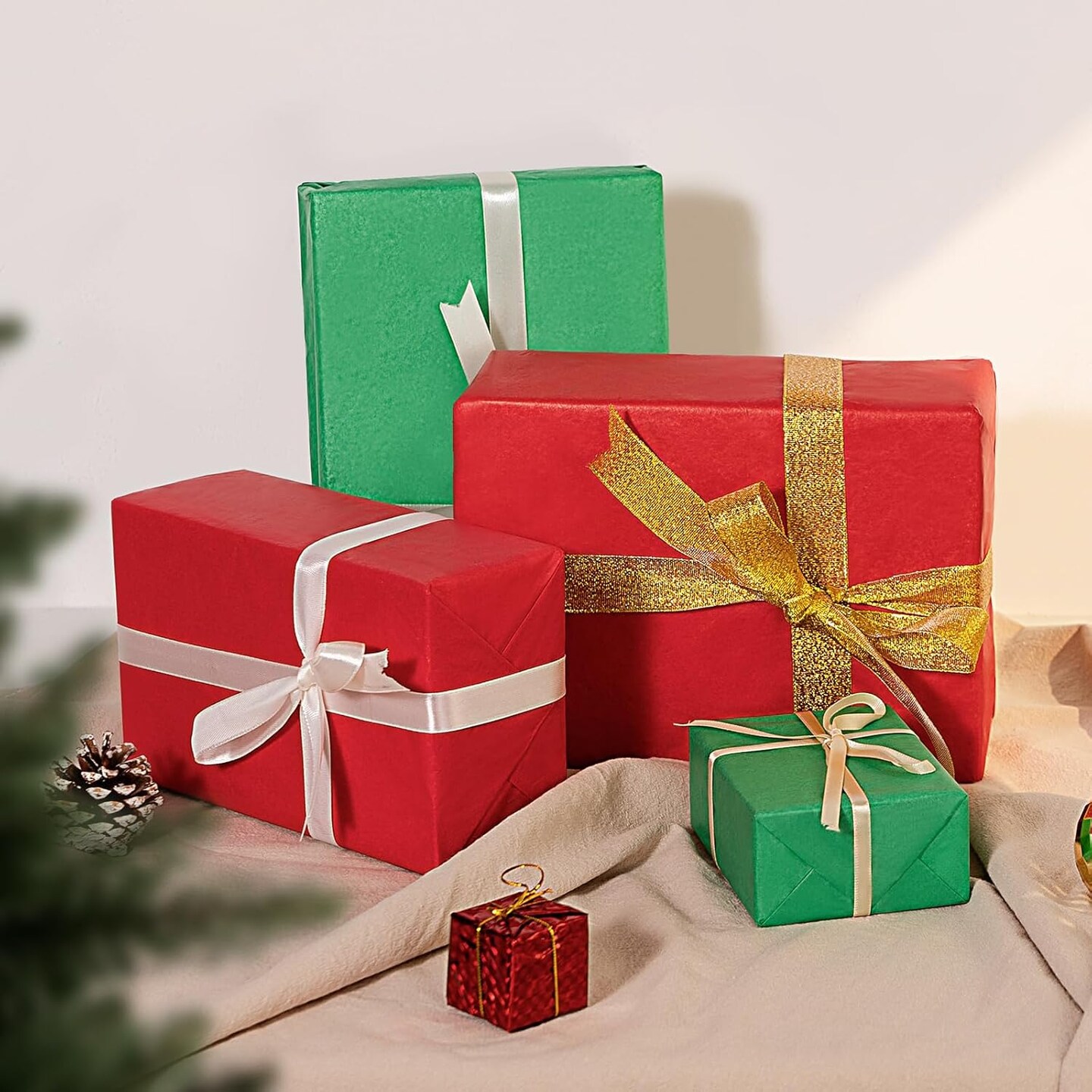 Christmas Tissue Paper for Gift Bags, 120 Sheets 20 x 20 Inches Christmas Wrapping Paper, Gift Wrapping Christmas Tissue Paper Sheets Bulk for Christmas, Birthday, Holiday Decor and DIY Craft