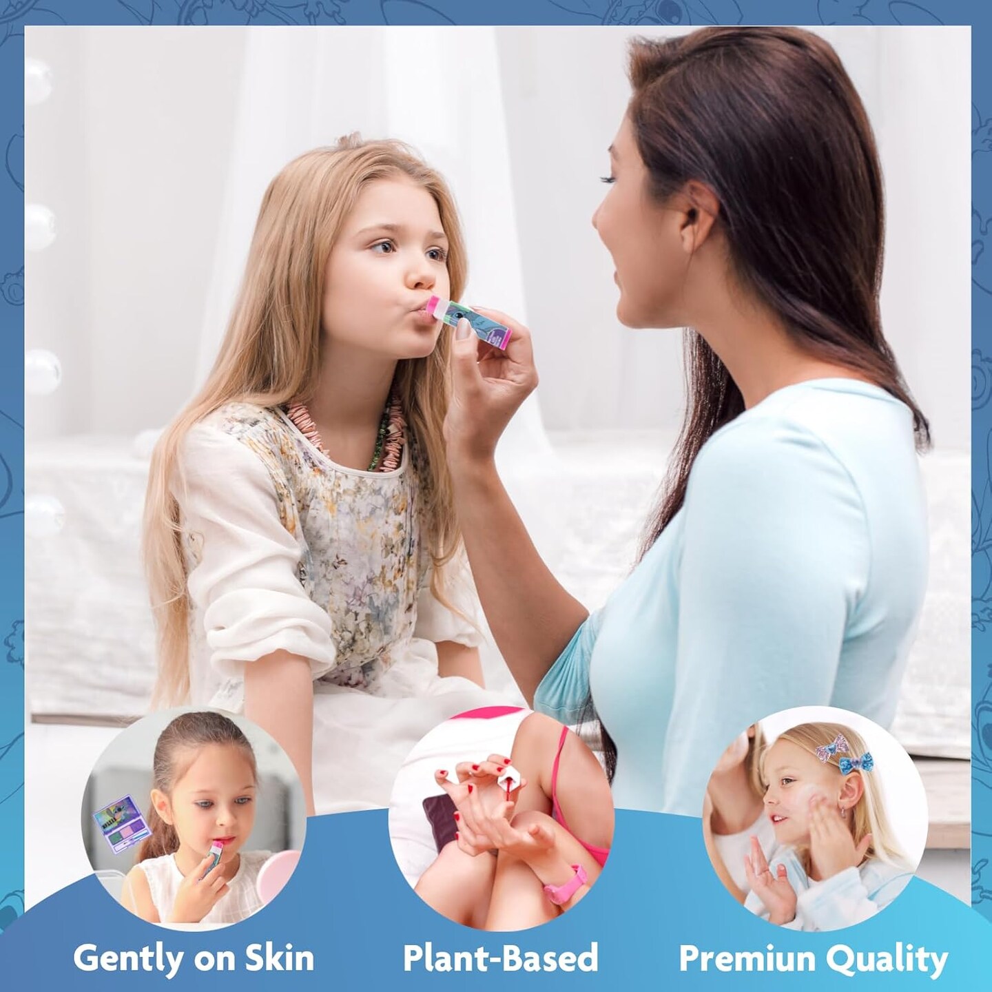 Stitch Makeup Filled Shoulder Bag Includes Lip Gloss, Nail Polish, Hair Bow & More! for Girls, Ideal for Ages 3 and Up Perfect for Parties & Makeovers, by Townley Girl