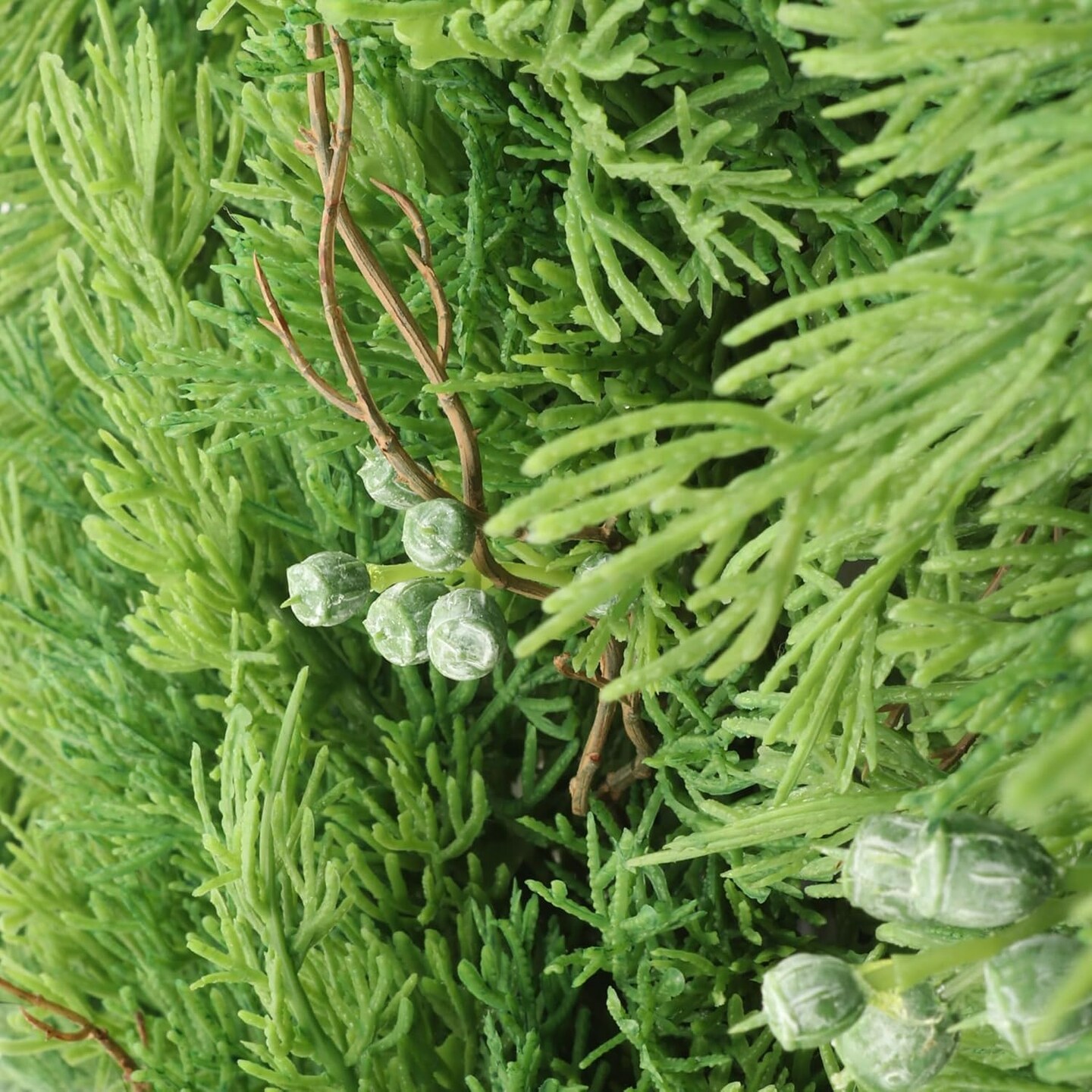 22-Inch Juniper Wreath with Realistic Green Berries &#x26; Brown Twigs | Lifelike Evergreen Front Door &#x26; Wall Decor | Perfect for Holidays &#x26; Everyday Charm | Indoor/Outdoor Durable Design - 2024 Christmas Collection, Floral Home by Artificial Flowers