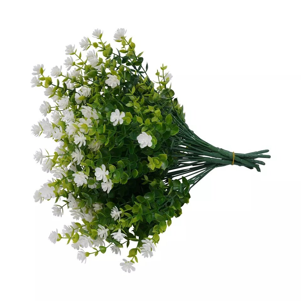 8 Bundles Artificial Flowers Fake Plastic Plants Wedding Home Table Decorations