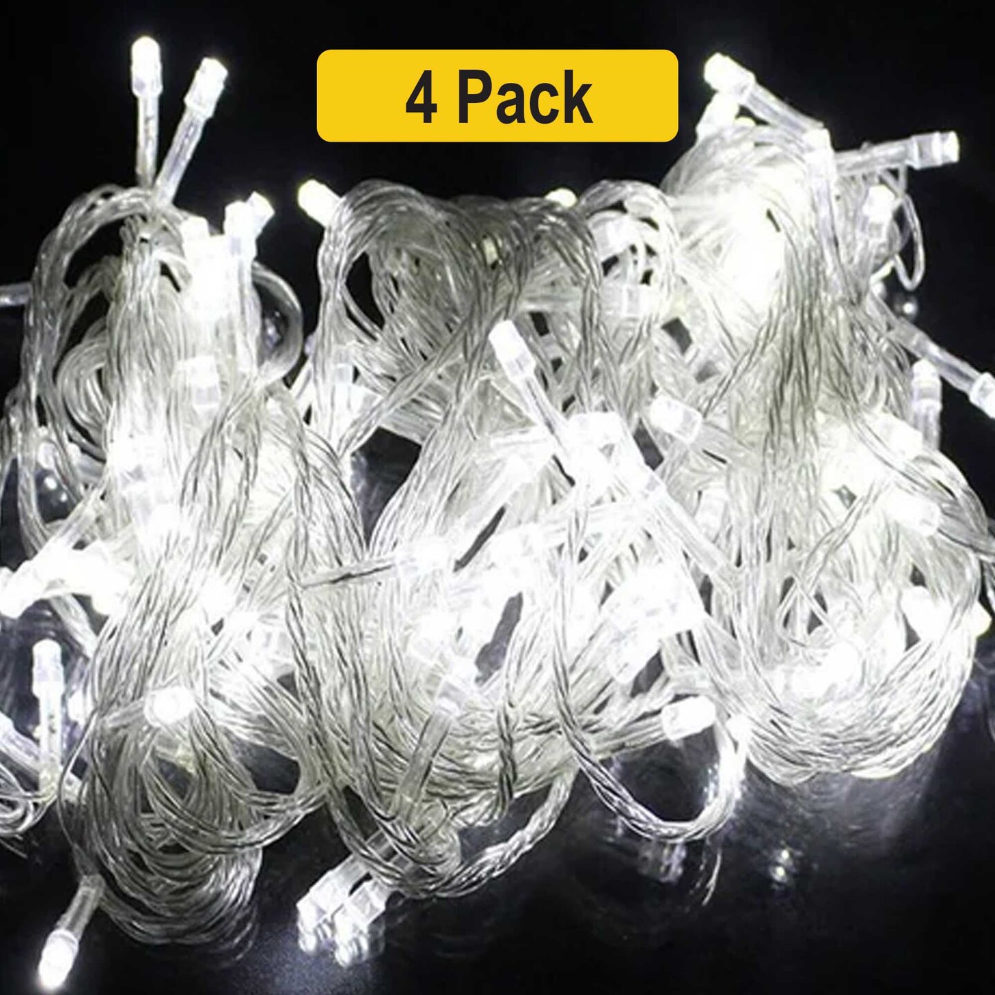 400 LED Clear Cable String Lights — 96ft Plug-In, 8 Modes, Indoor/Outdoor Decor