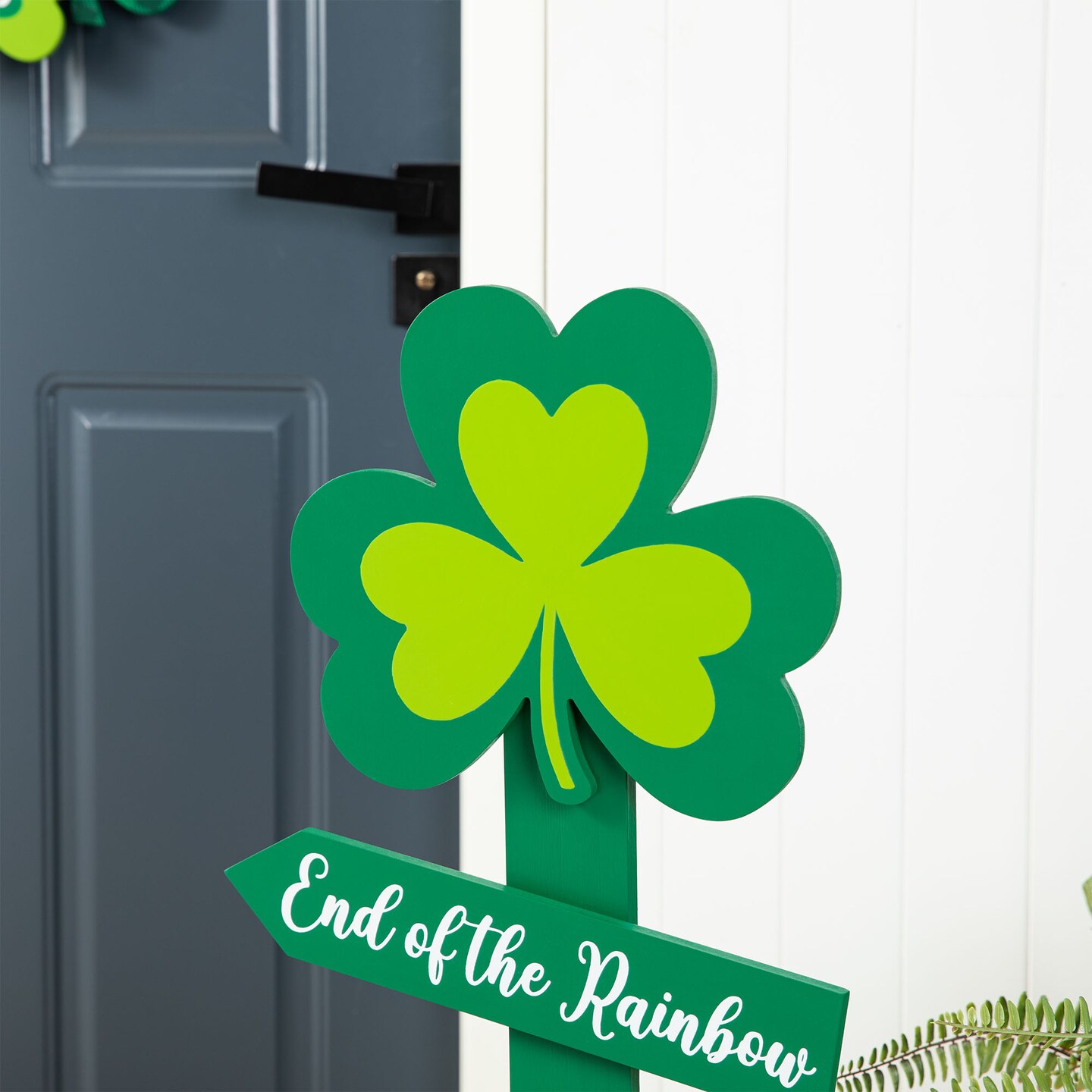 36"H Wood Shamrock Leprechaun HAPPY ST.PATRICK'S DAY Sign Porch Decor