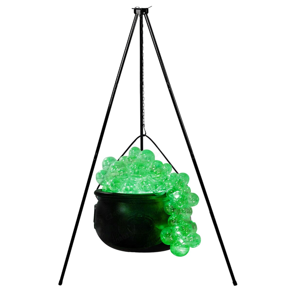 Bubbling Cauldron Set Large Witches Cauldron With String Light Black Plastic Bowl Candy Bucket Halloween Outdoor Indoor