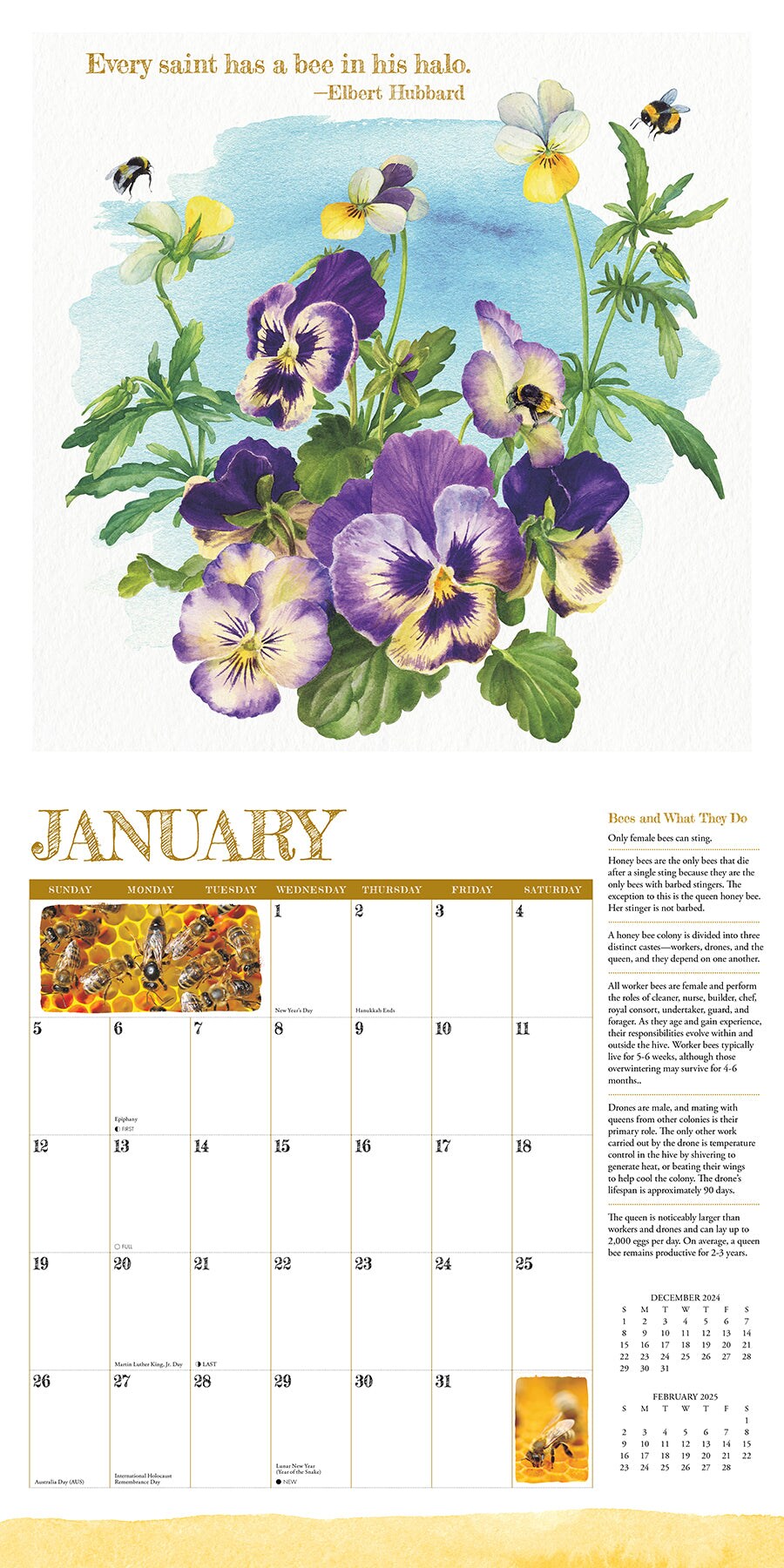 Reasons to Bee 2025 Wall Calendar