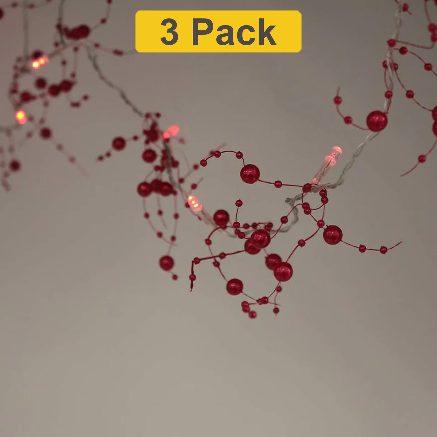 Charming Pearl Bead String Lights — 20 LEDs, Battery Powered, 3ft