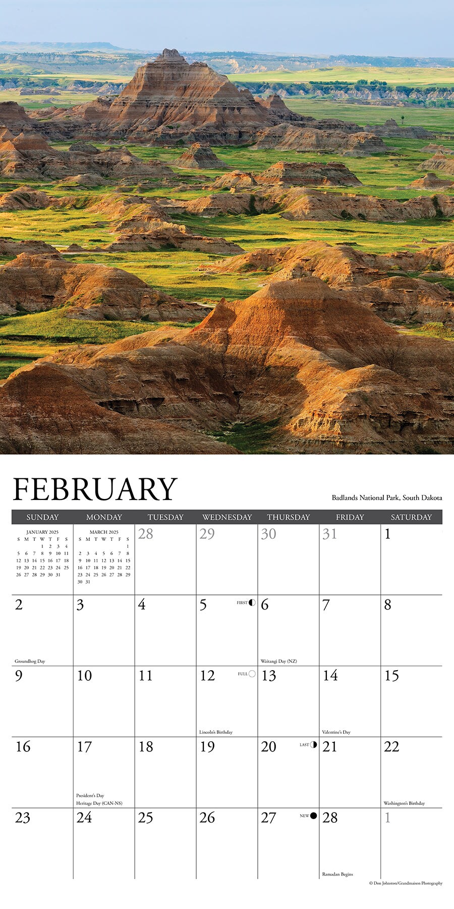 National Parks 2025 Wall Calendar