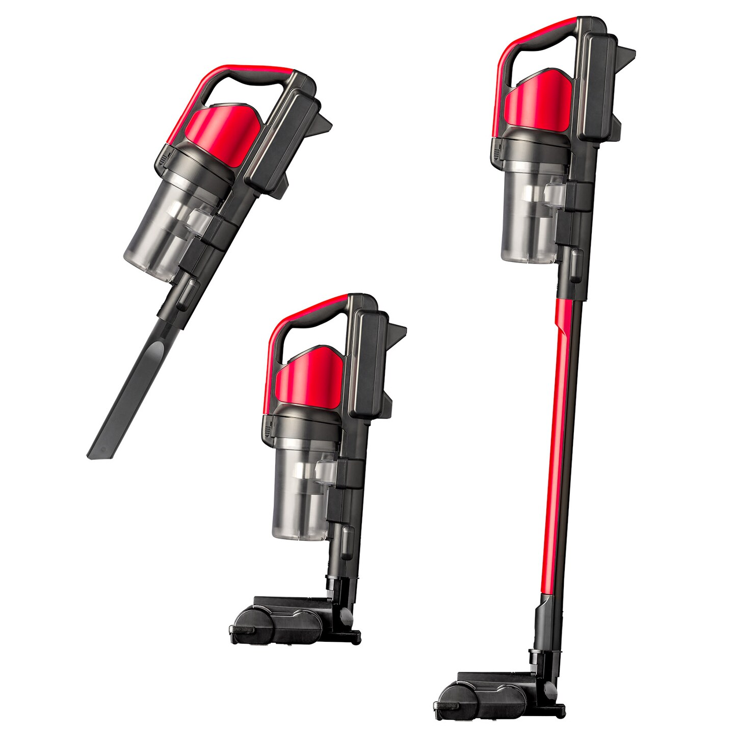 IRIS USA Cordless Stick Vacuum Cleaner - Black/Red