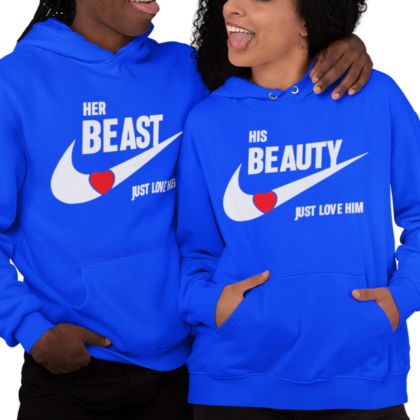 Beauty and Beast Couple Hoodies, Matching Hoodies, Valentines