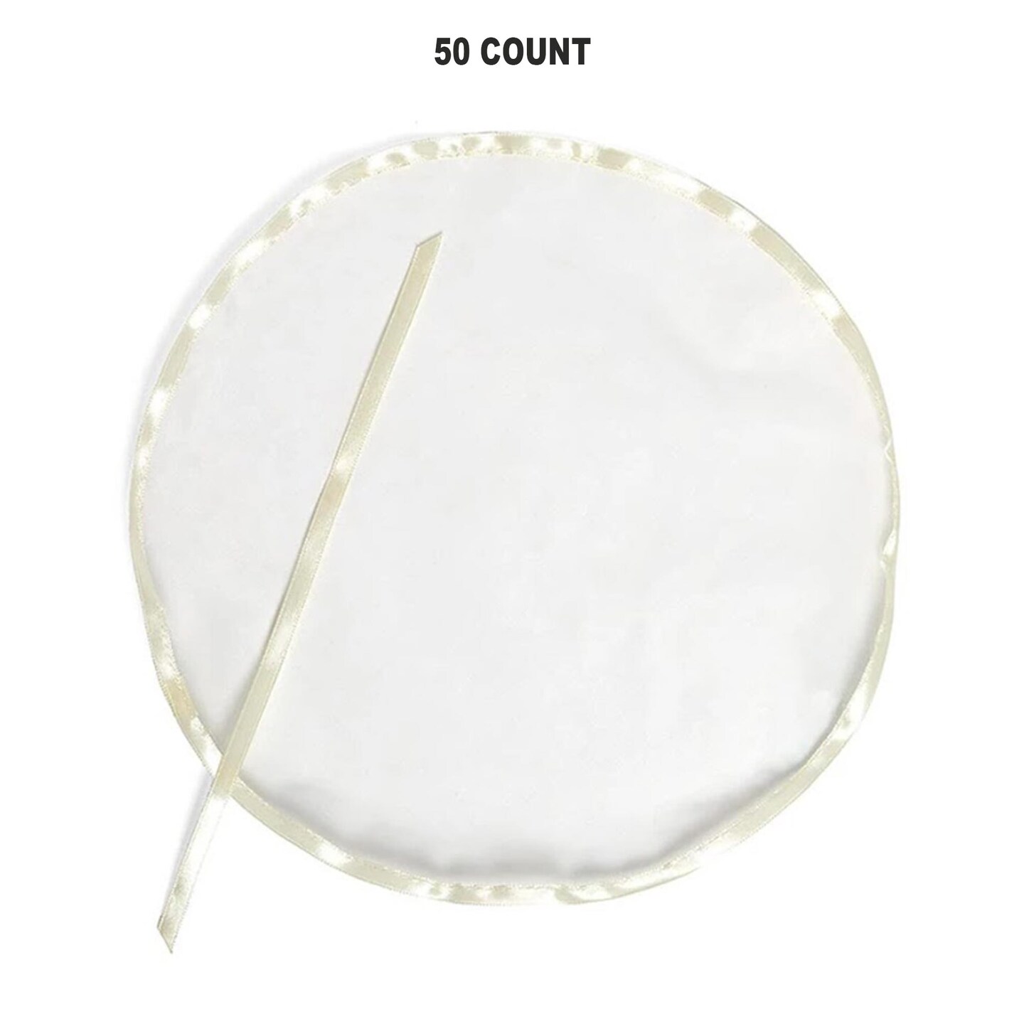 Ivory Organza Circles with Satin Edges 10&#x22; - 25 Pack