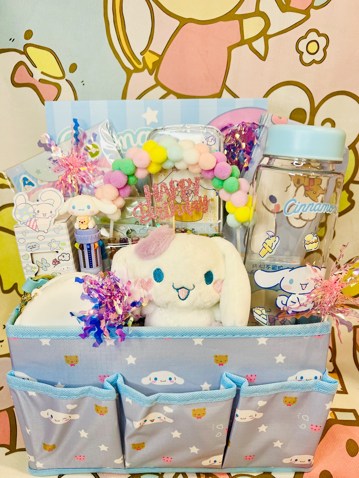 Personalized Custom Gift Basket Hello Kitty Cinnamoroll Kuromi Melody Pochacco Birthday Christmas Valentine Graduation Any Occasion - image10