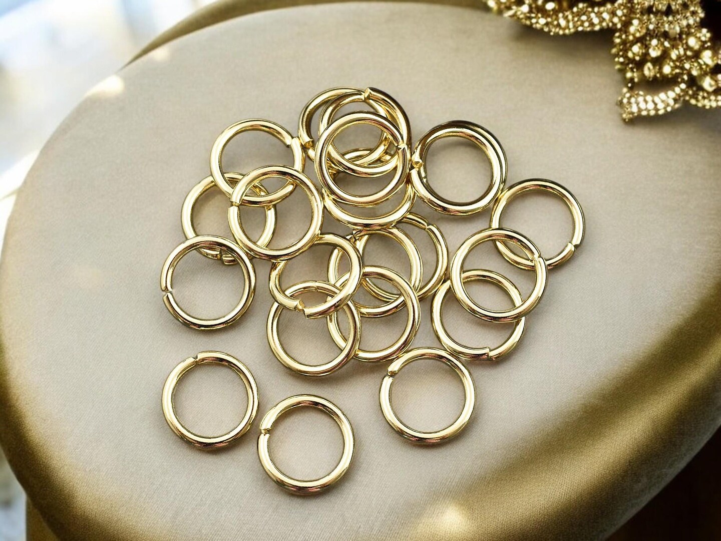 Gold open jump rings discount