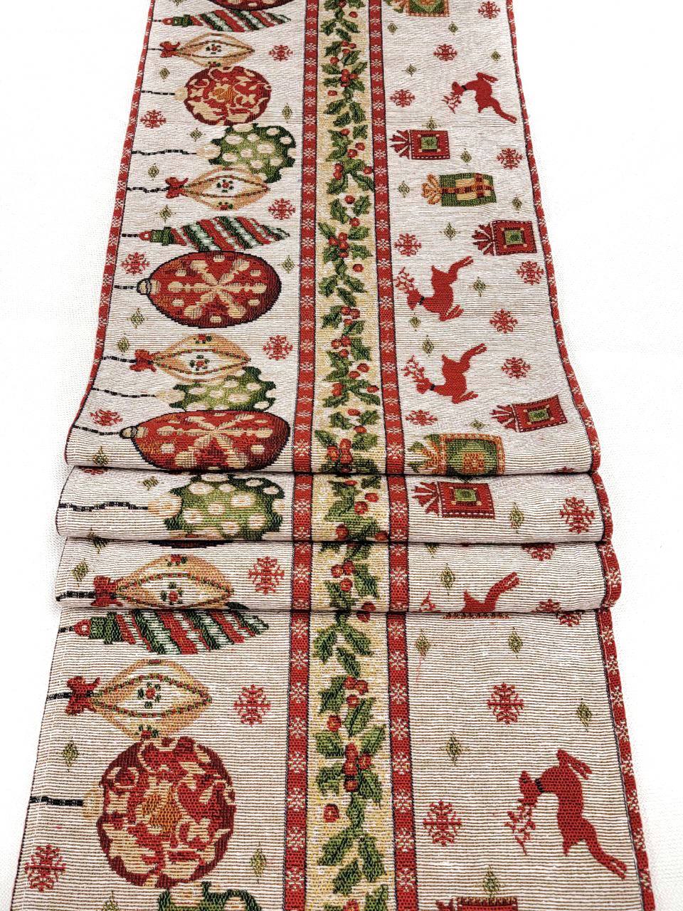 Christmas Table Runner with Holiday Icons