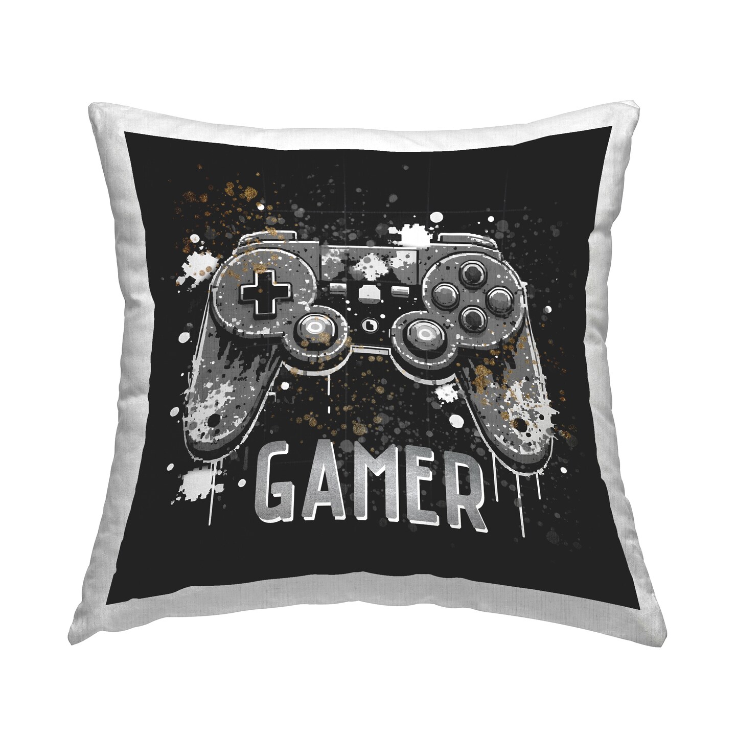 Pixel Style Gamer Decorative Printed Throw Pillow Design by Kim Allen, 18 x 7 x 18