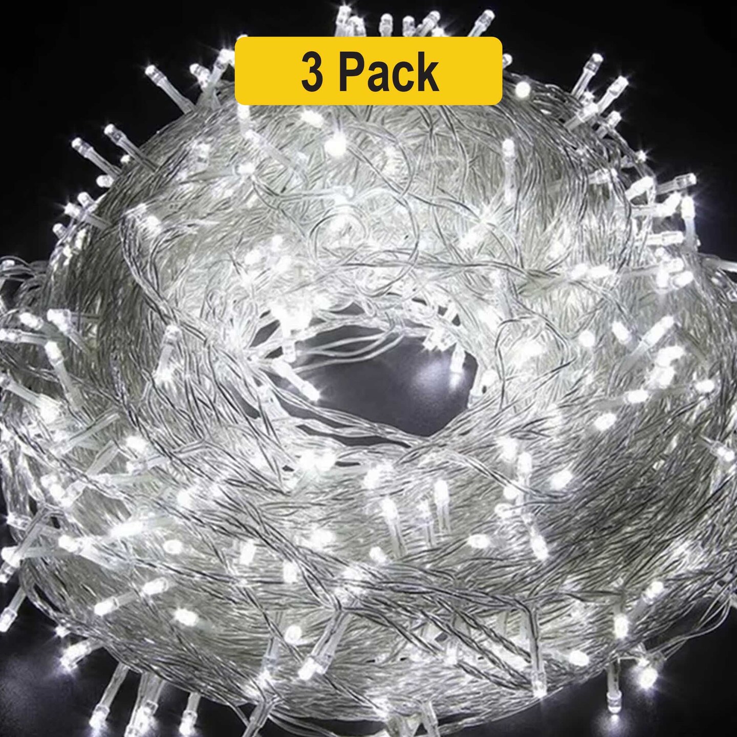 120 LED Dramatic Clear Cable String Lights &#x2014; Multifunction, Plug-in, 38ft