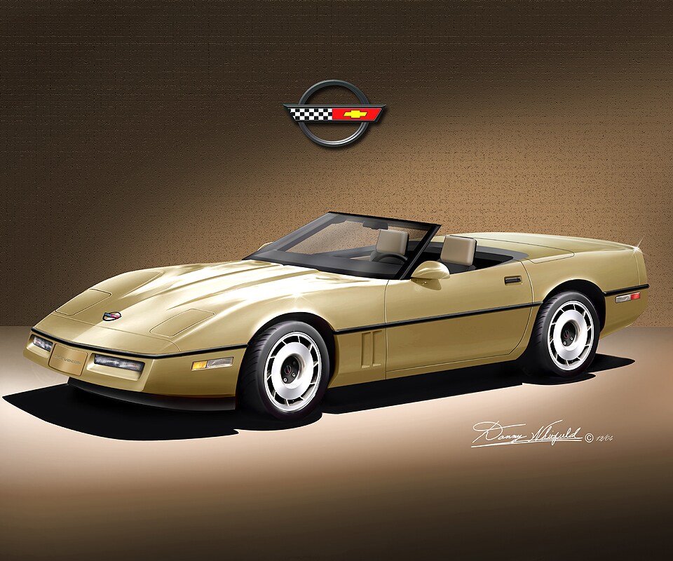 1984-1990 C4 Chevrolet Corvette Convertible - Gold - Art