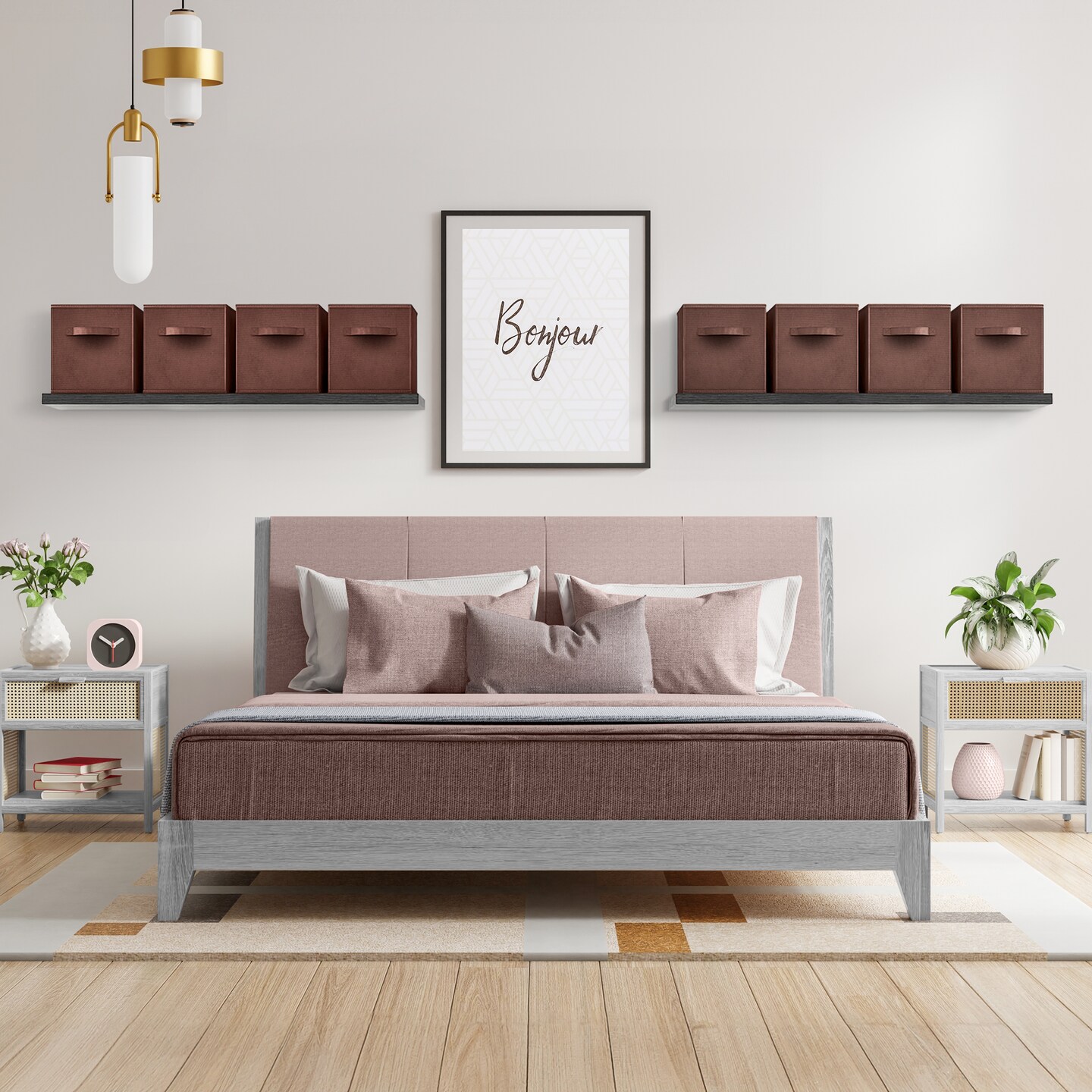 Sorbus Large 13" Storage Bins - 8 Pack Sturdy Collapsible Fabric Storage Cubes with Handles - Neutrals