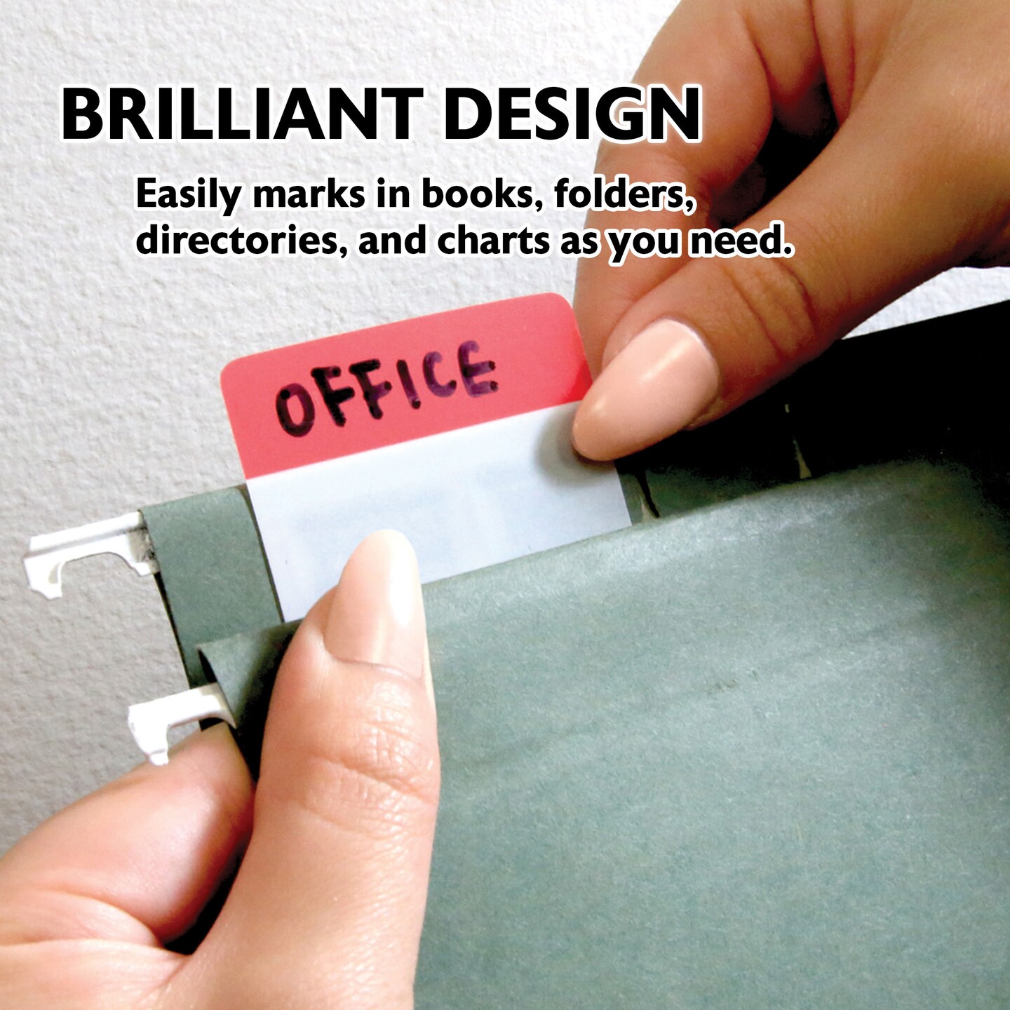 BAZIC Filing Tabs 2&#x22; x 1.5&#x22; 5 Colors (30 Tabs/Pack)