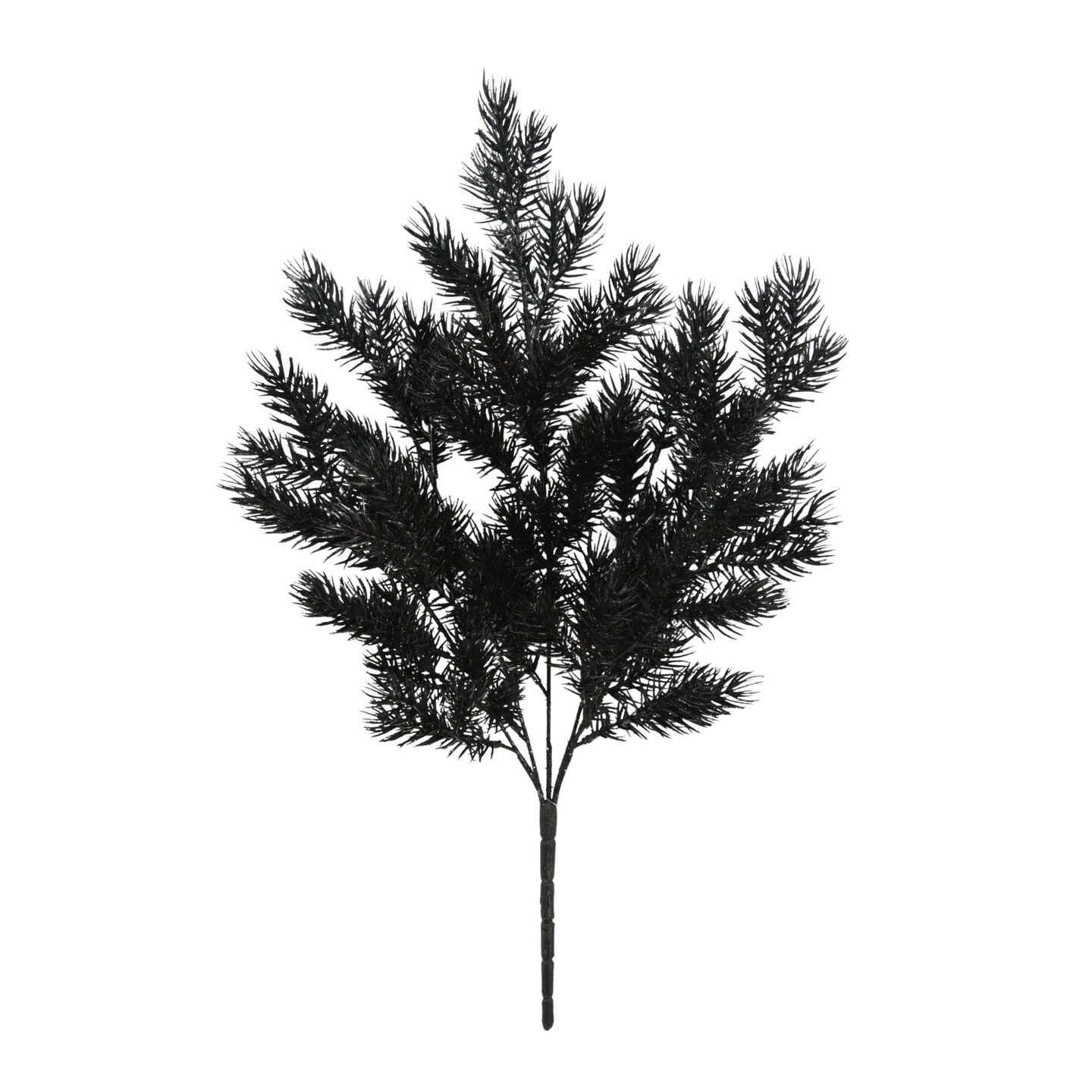 20" Black Pine Glitter Bush – Gothic Christmas & Halloween Greenery-84345-BK