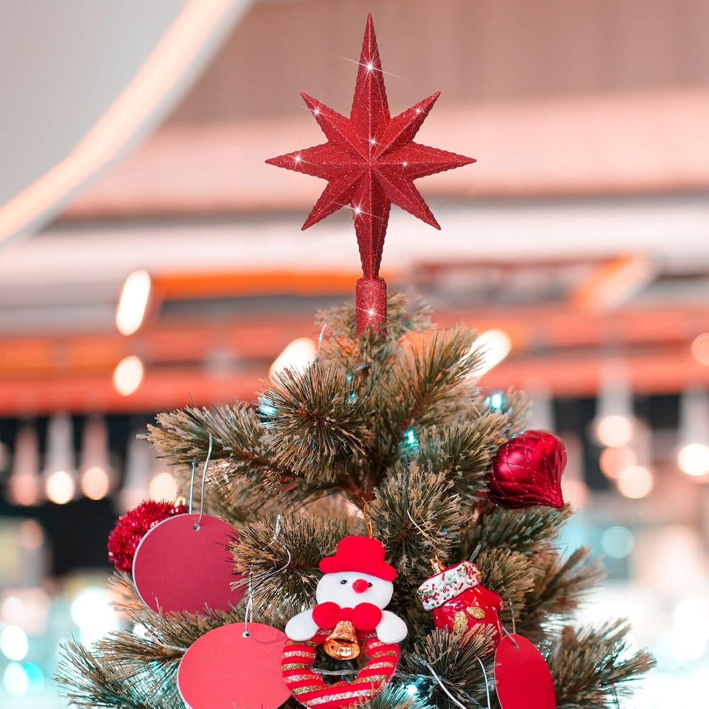 Red Christmas Star Tree Topper (Red)