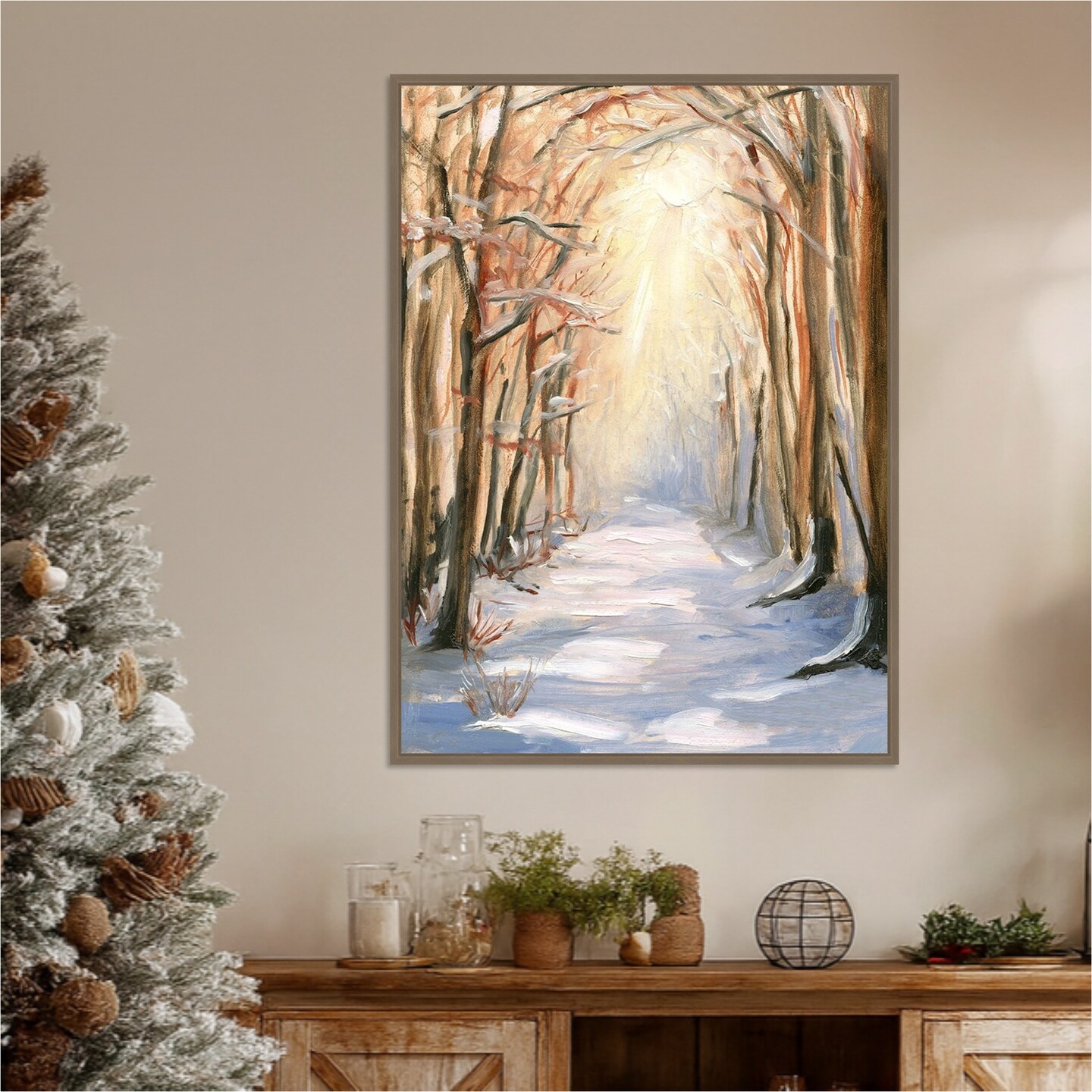 Path in Winter by Sandra Iafrate Framed