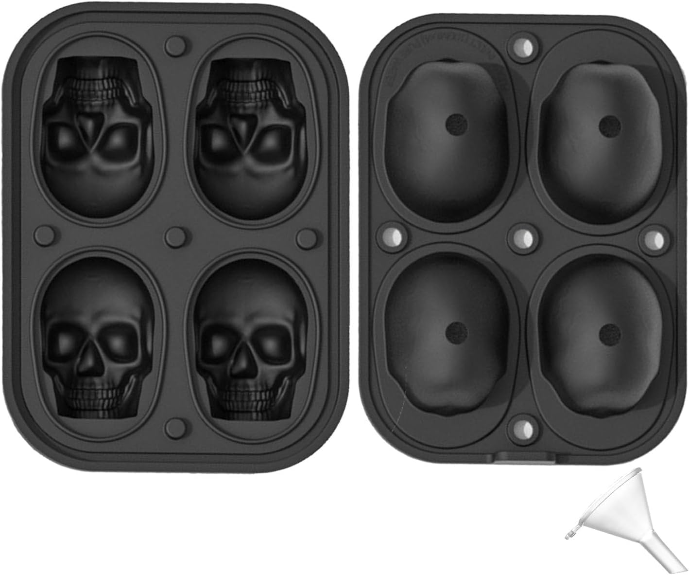 Skull Cake Pan Silicone Mold (4 Cavity Large Mold)