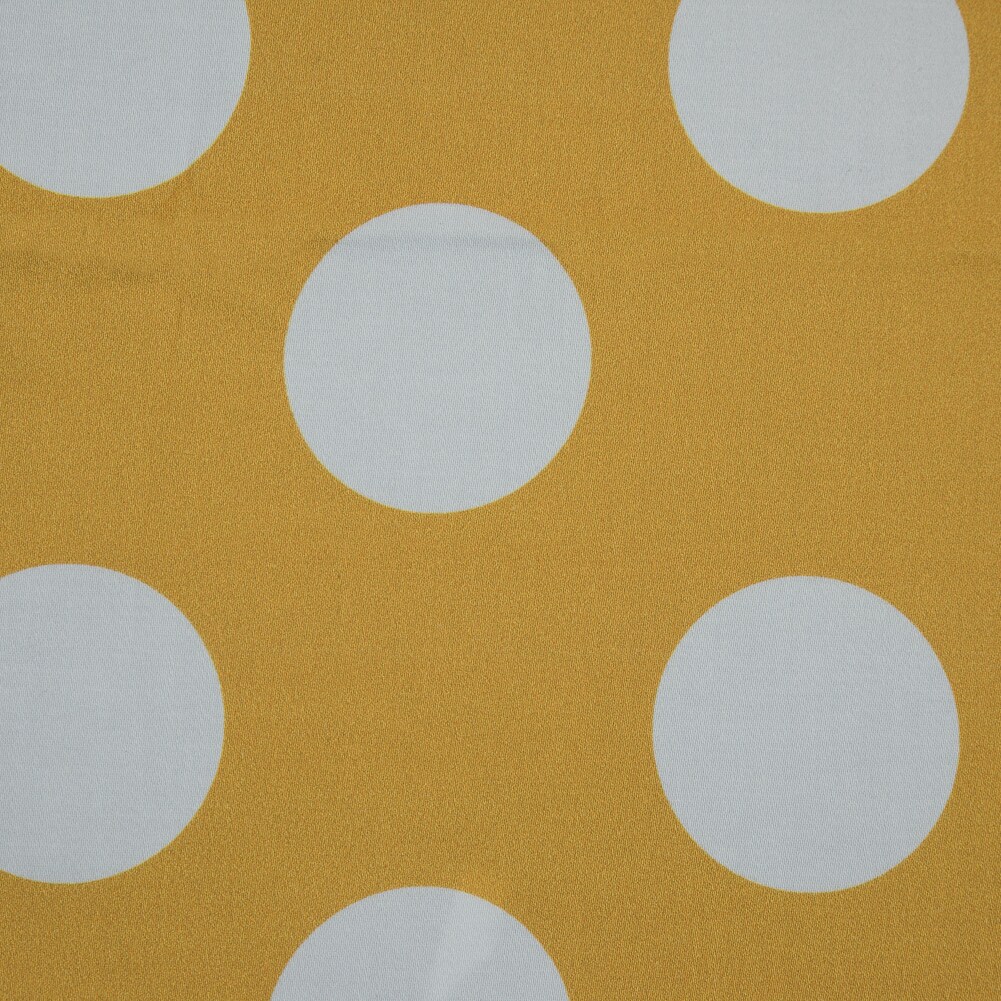1 Yard Yellow Polka Dots Mahina Dots Print Stretch Cotton Sateen Fabric