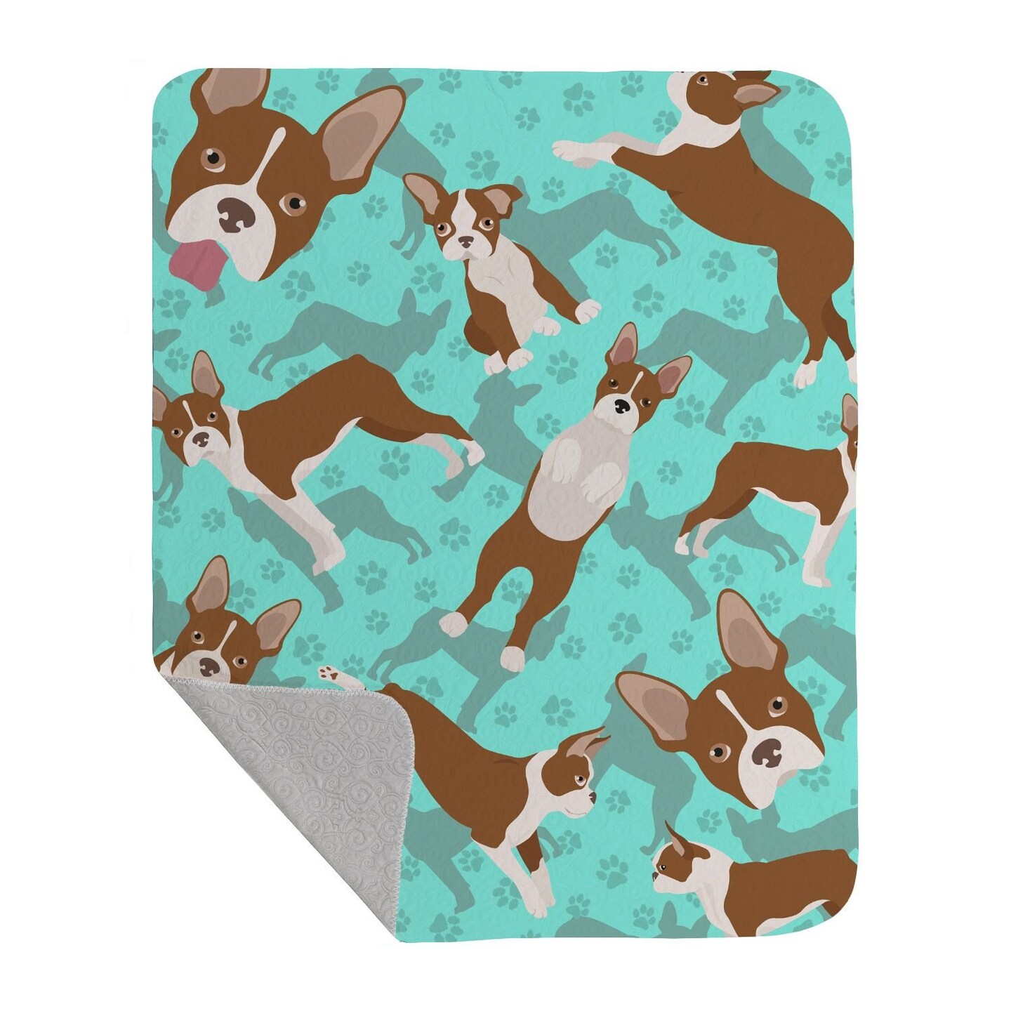 Edge Collections - 50&#x22; x 60&#x22; - Multicolor - Boston Terrier Quilted Throw Blanket - 1 Piece