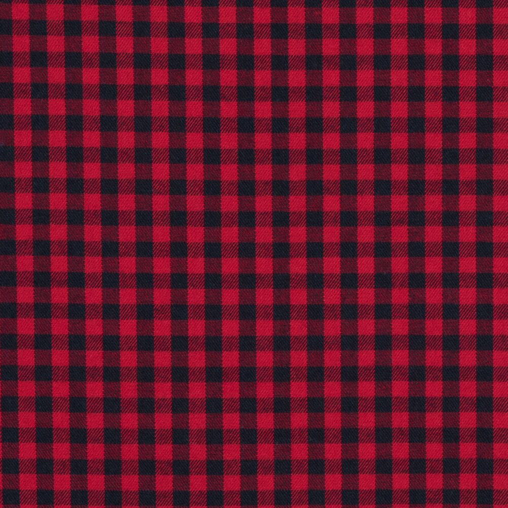 1 Yard Red and Black Shepherd's Check Cotton Shirting Fabric | Michaels