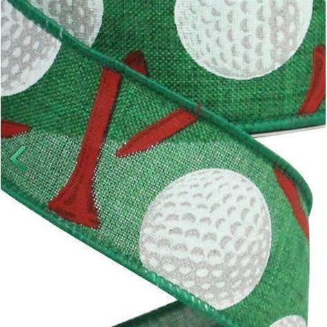 1.5&#x22; Royal Canvas Golf Balls &#x26; Tee Ribbon: Emerald Green (10 Yards)