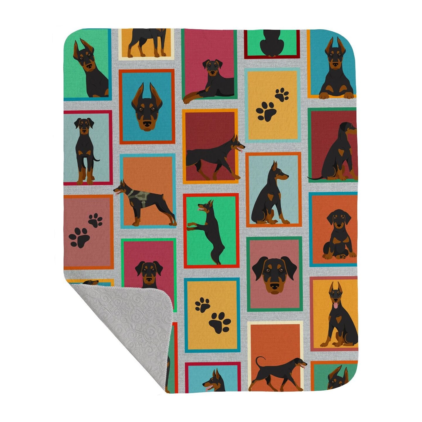 Edge Collections - 50" x 60" - Multicolor - Doberman Pinscher Quilted Blanket Soft and Lightweight - 1 Piece