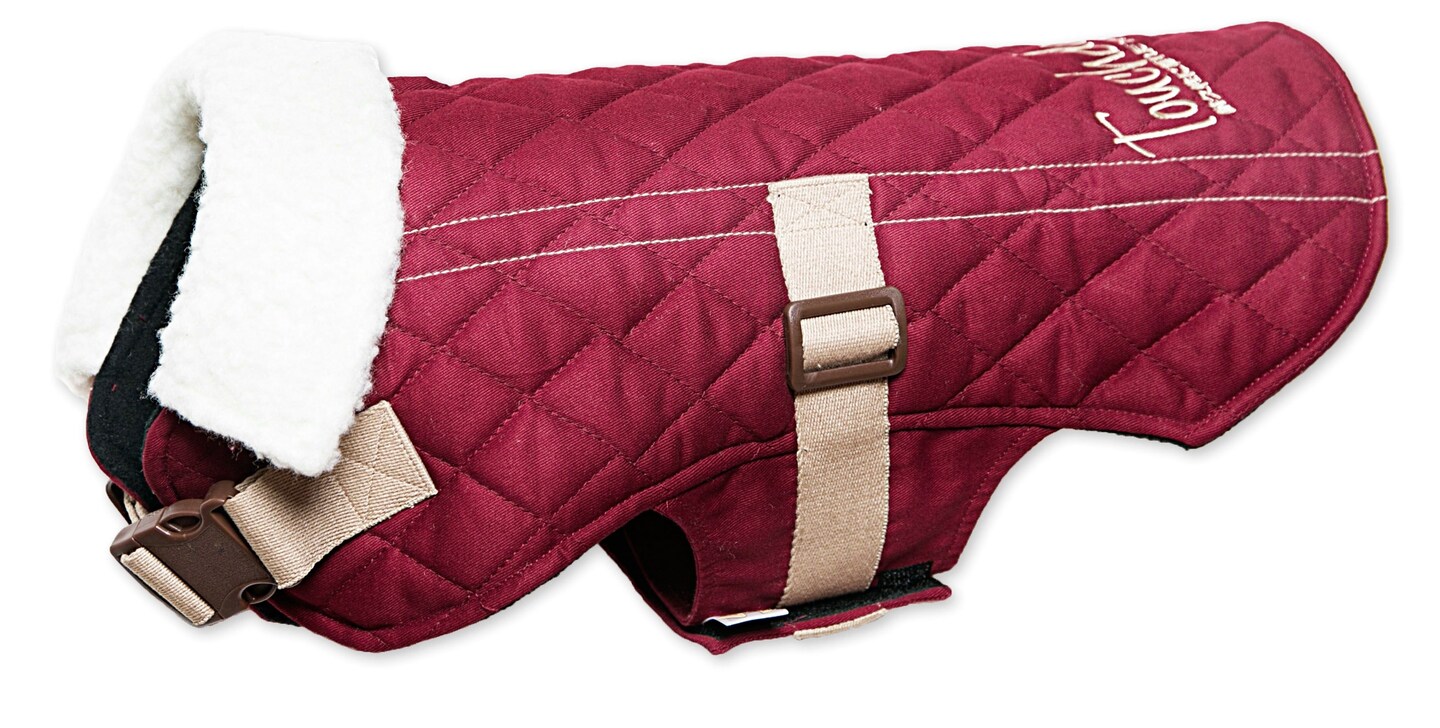 Touchdog Original Sherpa-Bark Designer Fashion-Forward Dog Coat Maroon