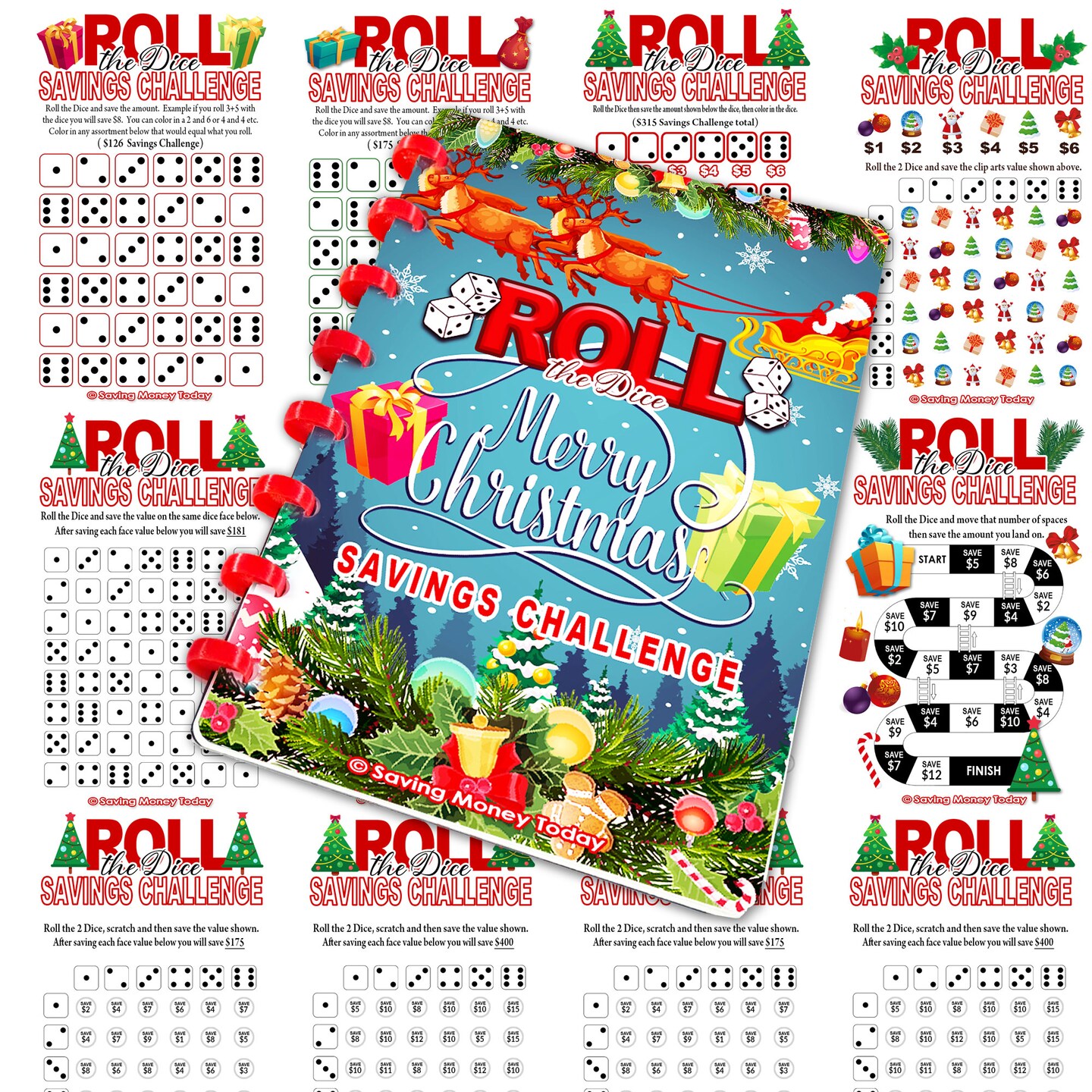 Roll the Dice - 10 page A5 Binder with Foldable Dice Tower and 2