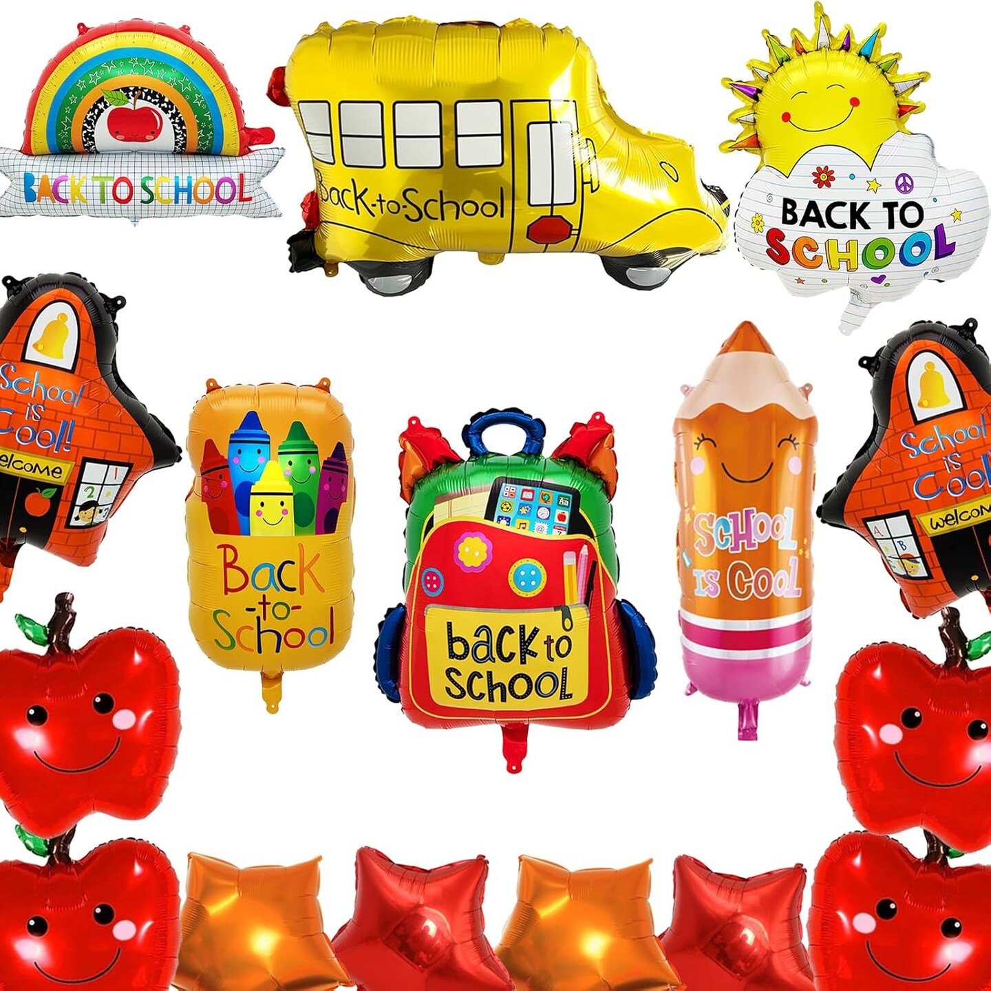 Back to School Balloons, Colorful Welcome Back to School Decorations