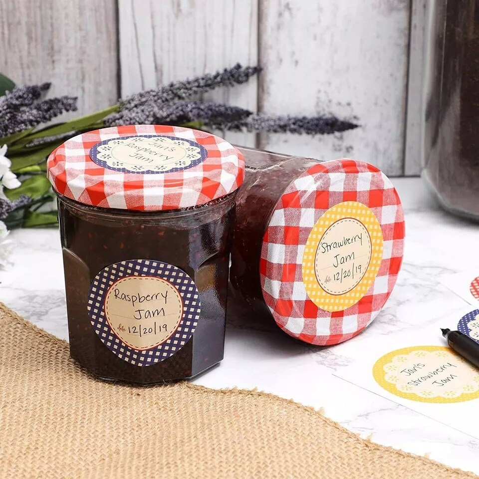 120 Pack 2&#x22; Round Shaped Canning Labels Stickers for Jars Food Storage Preserves