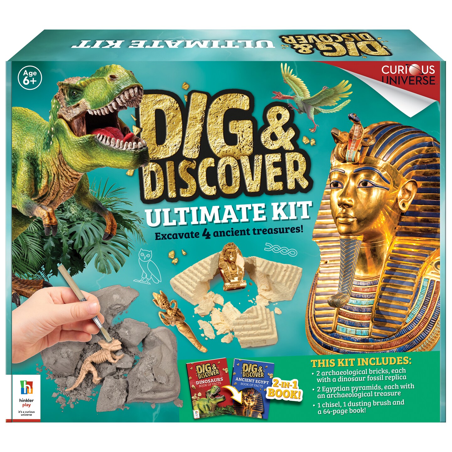 Dig &#x26; Discover Ultimate Kit - DIY Science and Geology for Kids - Uncover Treasure and Fossils - Ancient History for Kids - STEM Skills for Kids Aged 8 to 14 - Archaeology Basics - Jurassic Period Studies - Dinosaurs - Ancient Egypt