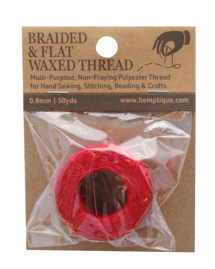 Hemptique Multi-Purpose 0.8mm Braided & Flat Poly Waxed Thread Card