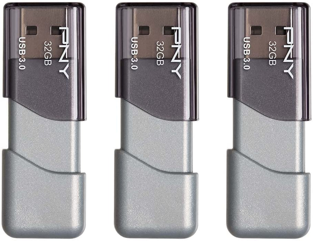 32GB Turbo Attache 3 USB 3.0 Flash Drive 3-Pack, Grey