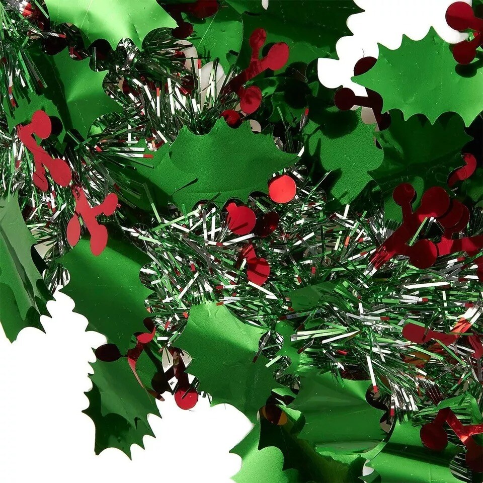 3 Pack Small Green Tinsel Front Door Wreath for Christmas, Holiday Decor, 12x12&#x22;