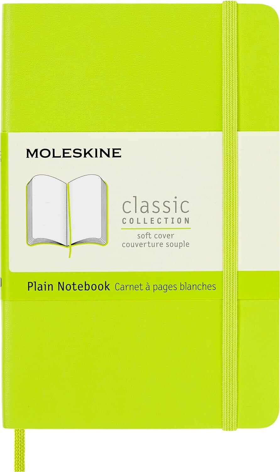 Classic Notebook, Soft Cover, Pocket (3.5" X 5.5") Plain/Blank, Lemon Green, 192 Pages