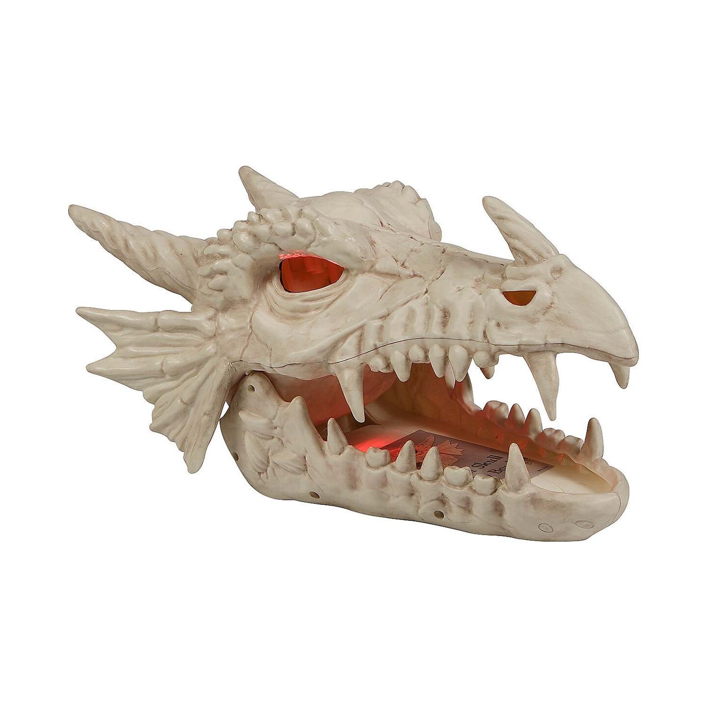 8&#x22; Light Up Dragon Skull Candy Bowl Halloween Decoration