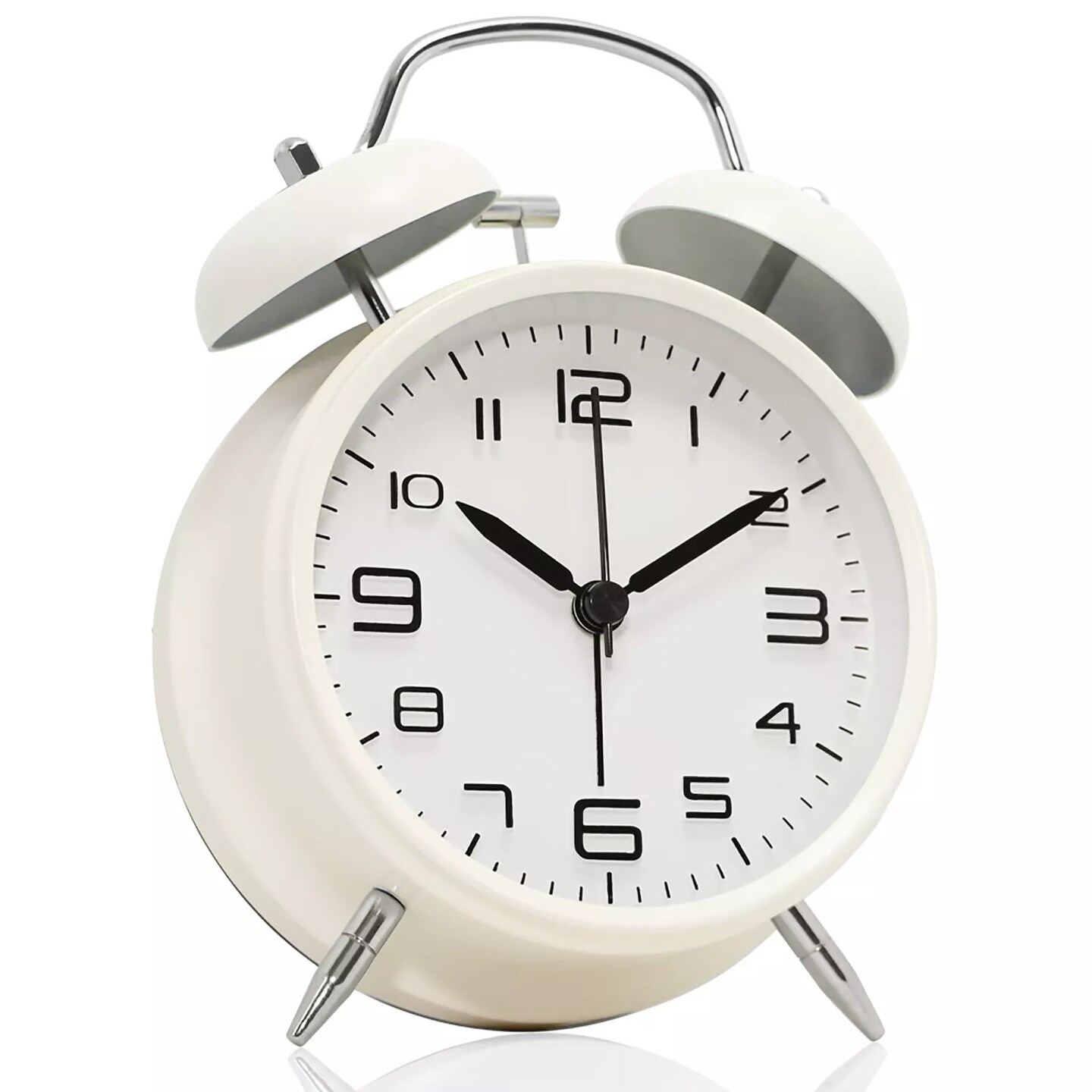 Non-Ticking Twin Bell Alarm Clock Backlight Function