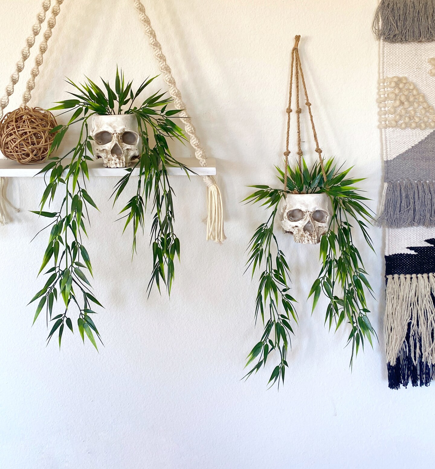Skull Planter with Hanging Faux Plant - with Jute Twine or as Floating  Shelve Decor - Boho Decor - Gothic Home Decor - Halloween Decor |  MakerPlace by Michaels